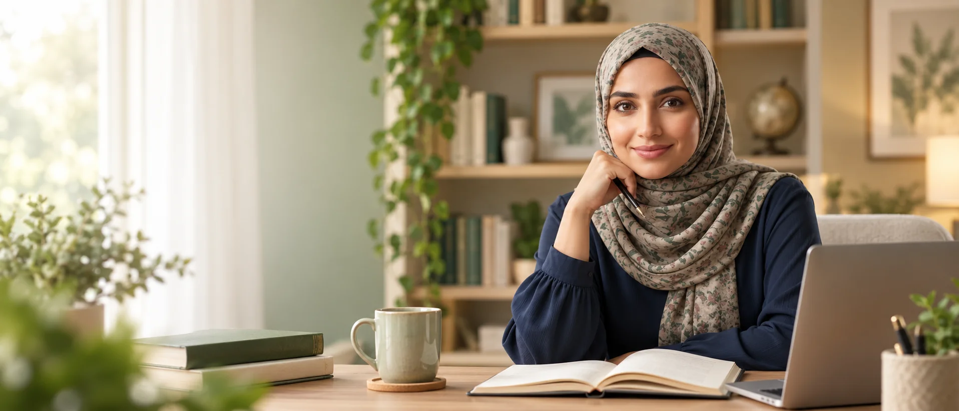 Mariyum Owais in a calm coaching office